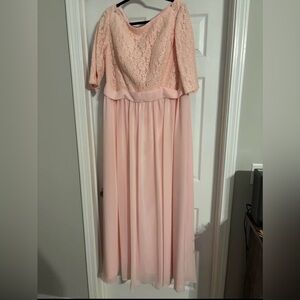 Elegant Pink Lace Gown